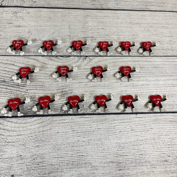 Other - 16 Assorted Vintage Valentine Hearts Man Novelty Gift LOT 1 3/4" tall